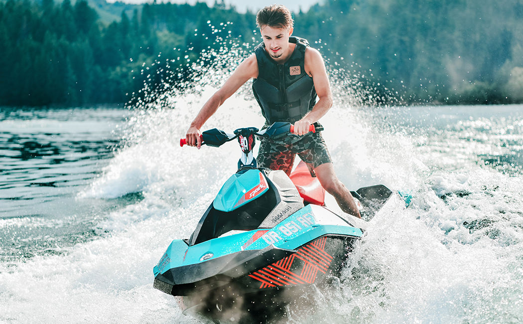 A jet ski racer to fly like a bird and dive like a fish