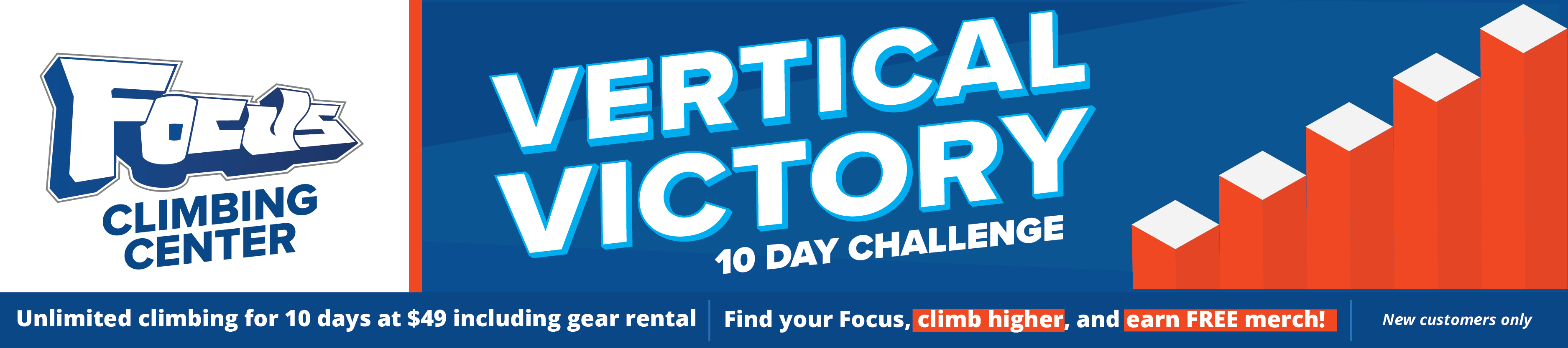 Vertical Victory 10 Day Challenge - unlimited climbing for 10 days at $49 including rental gear