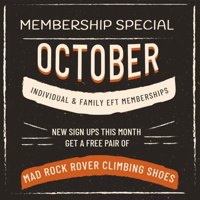Free Mad Rock Rover climbing shoes with every new membership.
Detail via LINKTREE in profile.
.
#findyourfocus
#corenotcorporate 
#climbhigher
.
.
#climbing #bouldering #climbingismypassion 
 #cityofmesa #cityoftempe #gymsends #boulderinggym #indoorclimbing #mesabouldering #mesaclimbing #phoenixclimbing #tempeclimbing #tempebouldering #community #climbingcommunity #climbingfamily
#qualitycontrol #corporategymssuck #corporategymsruinclimbing
#abpfsa #bpfsa #supportlocal #supportlocalgyms